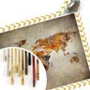 Plakat - Verdenskort - Shabby Chic