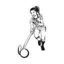Kvinde hockey wallsticker