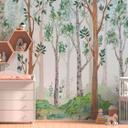 Skovblomst tapet i gråbrun - non-woven tapet Designwalls 2 - 2,55 x 3,5 m