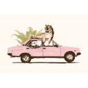 Fotomural de Tigre sobre coche rosa - Bodart