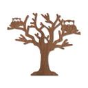 Arte en madera de caoba - Árbol con búhos