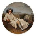 Billede Tischbein - Goethe i den romerske Campagna - rund – print på aluminium (Alu-Dibond)