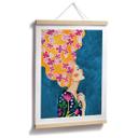 Póster de mujer con flores rosas en el pelo - Hülya