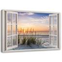 Canvasbillede, Fensteblick på en strand hav
