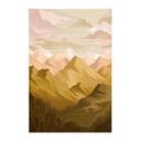 Póster de tela Paisaje - Montañas doradas al atardecer - Goed Blauw