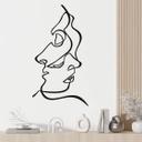Wallsticker Line Art - Ansigter mand og kvinde