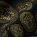 Versace design tapet i guld og sort non-woven tapet luksus medusa hoveder