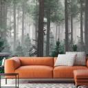 Trees In Fog skovtapet i grågrøn - non-woven tapet Designwalls 2 - 2,55 x 3,5 m