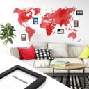 Sticker mural Mappemonde (Rouge) + 5 cadres photo