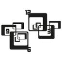 Wallsticker Retro Karo 1 Wanduhr - 75x53 cm