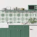 Azulejos Adhesivos Acuarela - Flor verde - lote de 12