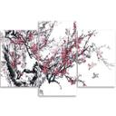 3 stykke lærredsprint, Cherry Blossom Japan Tree
