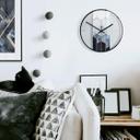 Horloge murale en verre - Fredriksson - Hexagones : bleu et blanc