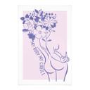 Póster de tela Body Positivity - Line Art Floral