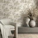 Ikke-vævet tapet blomster, beton blomster natur mat i beige 