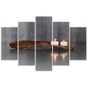 5 stykke lærredsprint, Zen Spa Candle Wood