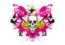 LA Ink calavera en un caos de color