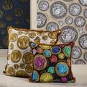 tapet medusa hoved Versace non-woven tapet i beige og sølv luksus design tapet