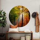 Wallsticker med gyldent efterår - Rund