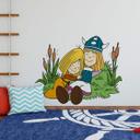 Muursticker Wickie de Viking en Ylvi