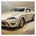 Canvasbillede, Beige sportsvogn