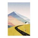 Póster de tela Ciclista en la montaña - Rivers