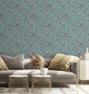 Blomstertapet non-woven Novamur Jackie grøn, sort