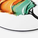 Billede Træ med orange og grøn 3D-krone - Mielu - rund – print på aluminium (Alu-Dibond)