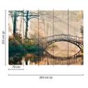 non-woven tapet Park Bridge bro bro natur fototapet Designwalls i brun og grøn