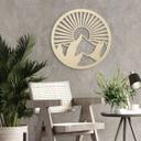Decoración en madera paisaje de montaña al atardecer - madera de álamo redonda