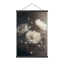 Póster de tela Flores blancas con polvo de oro - Treechild