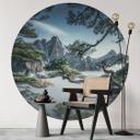 Fototapet fyrreskov i Huang Shan-bjergene - NingYun Ye - Round - vliesetapet/selvklæbende non-woven 