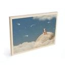 Cuadro de madera de un zorro en la luna con estrellas fugaces - Oliver Robins