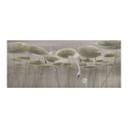 Zelfklevende Keukenachterwand lotusbloemen met zwaan in water in grijs - Ms Tiff
