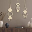 Decoración en madera de álamo - Macramé - geométrico