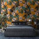 Abstrakt blomstertapet Fototapet, orange blomster 3,40 x 2,12 m