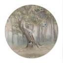 Poster schattige bosdieren tussen bomen - Ms Tiff - Rond