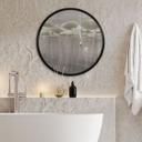 Poster Lotusbloemen met zwaan in water in grijs - Ms Tiff - Rond