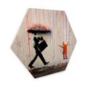 Hexagon - Wood Banksy - Coloured Rain