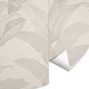 Fototapet Tropical Leaves Cream - blomsterdekoration - rund - selvklæbende/ikke-vævet