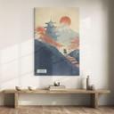 Canvasbillede Solopgang over pagoden | Japansk landskab - Roze