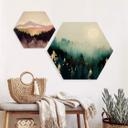 Hexagone - Bois SpaceFrog Designs - Forêt brumeuse