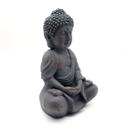 Meditative Deko Buddha Statue sitzend Bronze-Optik - 19x31 cm