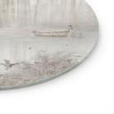 Glasschilderijen Bos aan het meer in beige mist - Ms Tiff - Rond