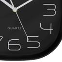 Minimalistische, moderne Wanduhr mit runden Ecken, schwarz | 29x29 cm