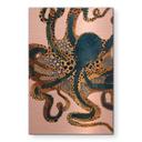 Geborsteld Alu-Dibond met goud-, zilver- & kopereffect - Gouden octopus - SpaceFrog Designs
