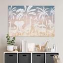 Jungleparadis med vilde dyr - Ombre - Kikki Belle – print på aluminium (Alu-Dibond)