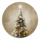 Vægcirkel Treechild - Golden Christmas Tree – print på aluminium (Alu-Dibond)