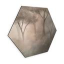 Wanddecoratie Bosmagie in de ochtendnevel Beige - Ms Tiff - Alu-Dibond