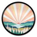Póster SpaceFrog Designs - Retro Summer - Redondo